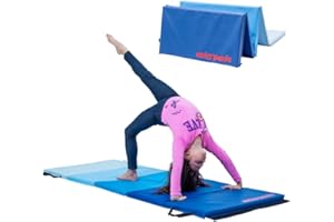 FLYBAR Antsy Pants Tumbling Mat – Gymnastics Mat, Easy to Clean Gym Mat, Sturdy, Foldable Tumbling Mat for Kids, Padded, Lightweight, Portable, Carrying Handle, Gymnastics Equipment for Activity Play
