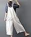 Yesno P21 Women Rompers Cropped Pants Trousers 100% Linen Casual Wide Leg Low Crotch Loose Fit,Beige,L (US12-US14)