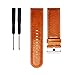 GBSELL New Replacement Soft Leather Watch Band Strap + Tool For Garmin Fenix 3 / HR,Coffee