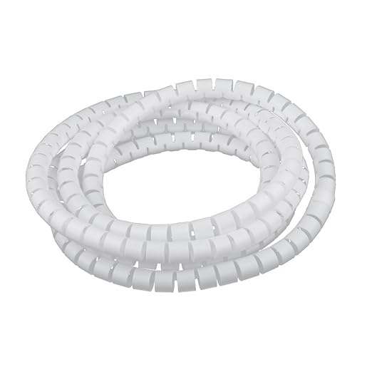 2m PE Kabel Ordentlich Draht Speicherkabel Veranstalter Spirale Reißverschluss Wrap - Weiß , 10mm