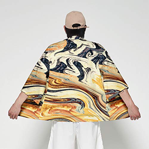 Japanese Kimono Yukata Kimono Jacquet Mens Kimono Shit C,010,L - Thumbnail 5