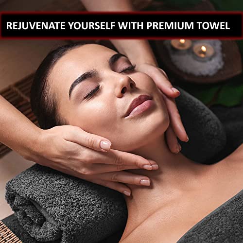 Sweet Needle 4 Pack Large Bath Sheets (70x140cm) - 100% Luxury Cotton, Ultra Soft, Hotel Quality, Highly Absorbent for Bathroom, Shower, Beach and Daily Use (Charcoal)
