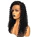 Giannay Hair Deep Curly Synthetic Lace Front Wigs Part Handmade Glueless Long Wig High Temperature Heat Resistant Fiber Wigs with Baby Hair Black Color for Women 22 Inch (includes pair of eyelashes)