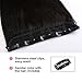 100% Remy Clip in Human Hair Extensions #1B Natural Black Natural Hair 16-22 inch Grade AAAAA 3/4 Full Head 1 piece 5 clips Long Smooth Silky Straight for Women Fashion 22