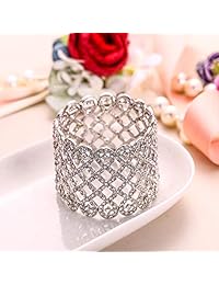 Pulsera nupcial, hecha de cristal austríaco, elástica, ancha, con nudo de amor art decó, de EVER FAITH