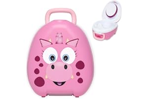 My Carry Potty - Pink Dragon Travel Potty, Award-Winning Portable Toddler Toilet Seat for Kids to Take Everywhere