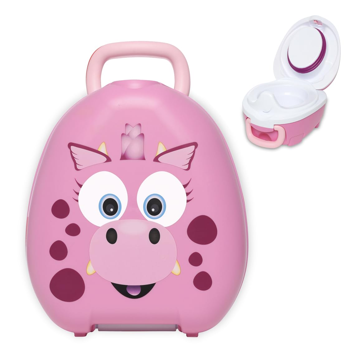 My Carry Potty - Travel Potty, Award-Winning Portable Toddler Toilet Seat for Kids to Take Everywhere (Pink Dragon)