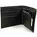 Mens Leather Wallet Zipper Coin Purse 6 Card Slots 3 More Pockets 2 Bill Section Black