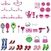 Total 50pcs -9 Pack Doll Clothes Party Gown Outfits +41pcs Different Doll Accessories Shoes bags Glasses Necklace Tableware Mirror For for Barbie doll Girl Birthday Gift