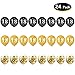 HankRobot 18th Birthday Decorations Party Supplies（42pack） Gold Number Balloon 18 Happy Birthday Banner Latex Balloons(Black, Golden) Confetti Balloons -Great for 18 Eighteen Years Old Birthday Party