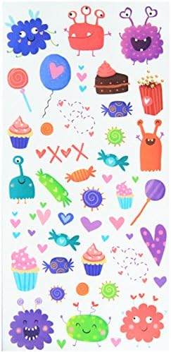 Set of 2 Waterproof Temporary Fake Tattoo Stickers Cute Lollipop Candy Ice Cream Cartoon