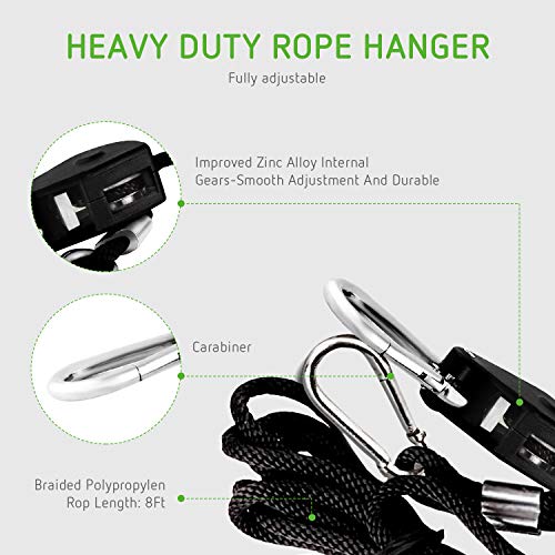 VIVOSUN 1 Pair 1/4 inch Adjustable Heavy Duty Rope Hanger