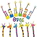 PROLOSO Finger Puppets Wooden Push Up Toys Press Base Thumb Puppets 6 Pcs (Giraffe)