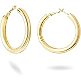 14K Gold Plated Hoop Earrings For Women, Cubic Zirconia Small Hoop Earrings Hypoallergenic Men Huggies Earring