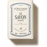 L'OCCITANE Shea Butter Extra-Gentle Hand & Body Soap Bar, Cleanses & Softens Skin, Moisturizing, Soothing Scents, Non-Drying, Vegan