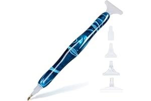 Sonsage Diamond Painting Pen, Diamond Art Pen with Comfortable Grip,Dark Blue Curvy Body Resin Pen, 5D DIY Diamond Art Accessories Gem Jewel Wax Picker