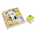 Rolimate Educational Preschool Forest Animal Wooden Cube Block Jigsaw Puzzles - Kangaroo Ostrich Camels Apes Snakes Panda, Birthday gift toy for Age 1 2 3 4 5 6 7 Years Old and Up Toddlers Kids Baby