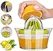 Yimobra Citrus Lemon Orange Juicer Manual Hand Squeezer Lime Press with Strainer Built-in Measuring Cup and Grater Anti-Slip Reamer Extraction Egg Separator, 12OZ, Green
