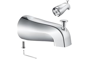 GOLD-HAO-THE-BATHROOM Gold Hao The Bathroom Universal Slip-On Tub Spout with Diverter - 5" Bath Tub Faucet with Diverter, Easy to Install & Save Water Leaks in Minutes, Fit 5/8" Copper Pipe (Chrome)