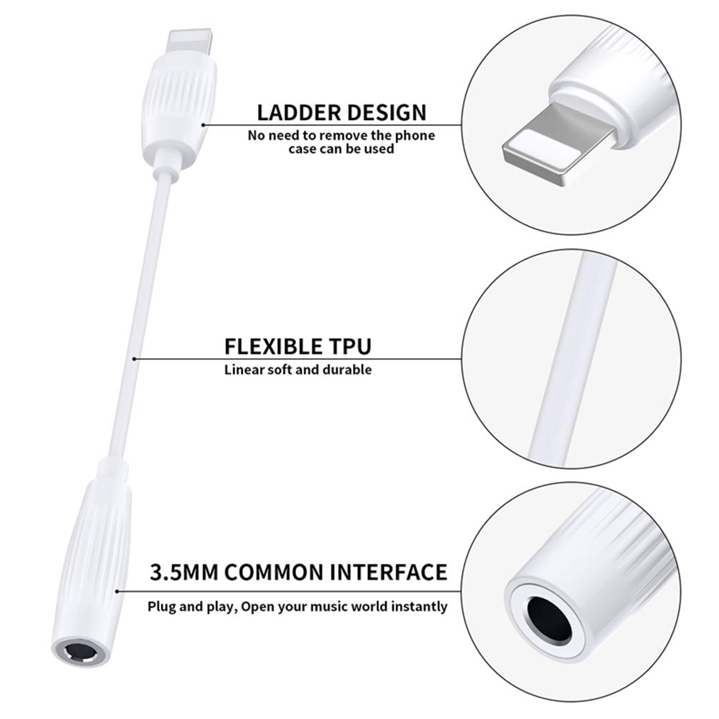 Adattatore Jack Cuffie per iPhone 8 Cavo Audio Cuffie Adattatore per 3,5 mm  per Jack Splitter Convertitore per iPhone 7/7Plus /X/XR/XS Connettore  Stereo per Auricolari Supporta tutti i sistemi iOS Elettronica  urban-earth.co.uk