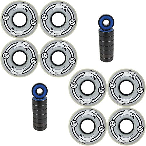 Aggressive Inline Skate Wheels Rodas Razors 57mm 90a White 8 Pack Abec 7 Bearing