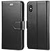 iPhone X Wallet Case, iPhone 10 Case, TUCCH Premium PU Leather Flip Folio Case with Card Slot, Cash Clip, Stand Holder and Magnetic Closure [TPU Shockproof Interior Protective Case], 5.8 Inch, Black