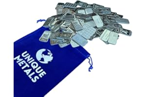 Unique Metals Pack of Fifty (50) One Gram .999 Pure Silver Bars with Random Designs in a Jewelry Pouch | Made in USA