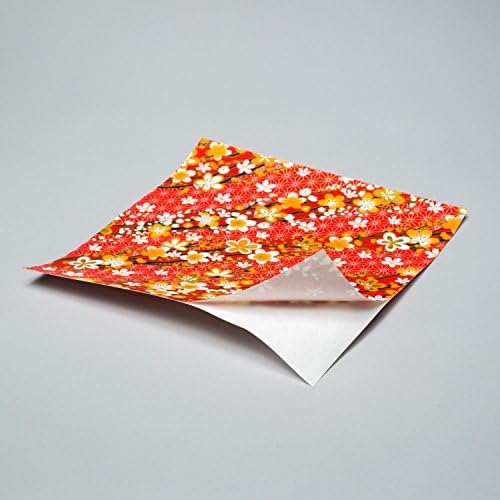 Sunset Blooms Hand-Silkscreened Japanese Chiyogami Yuzen Adhesive Back Sticker Washi
