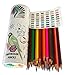 ColoritPRO Best Watercolor Colored Pencils, Great Color Selection & Named Drawings! Presharpened Colorful Leads In This No Brush Needed Coloring Set! Gift Travel Case & Sturdy Storage!