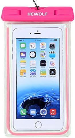 DRIVE TRAVEL Hewolf® Clasp Lock System TPU Waterproof Case with Adjustable Neck Strap for iphone 6Plus 5.5 4.7 inch,samsung galaxy ,smartphones, GPS, mp3 Player etc. …