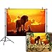 Allenjoy 7x5ft African Jungle Safari Scenic Backdrop Wild Lion Tropical Sunset Grassland Photography Background Baby Shower Birthday Theme Party Decorations Cake Table Banner Photo Booth Prop
