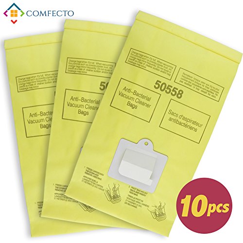 Set of 10 Anti-bacterial Hypoallergenic Premium Vacuum Bags for Kenmore Canister Type C, Panasonic Type C5, 50558 50557 5055 Vacuum Cleaner, Eco-friendly Wood Pulp Paper