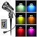 Houkiper RGB Outdoor Spotlight Led Lawn Flood Light Stake, 6W Outdoor Color Changing Landscape Lighting Fixture, Waterproof Ac Electric Landscaping Spot Light for Yard Garden Driveway Pathway Garden