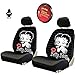 Yupbizauto New Betty Boop Timeless Design Front Low Back Car Seat Covers & Steering Wheel Cover Set
