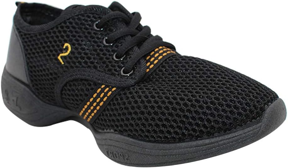Gtagain Modern Dance Trainers Women - Lady Split Sole Mesh Practice Shoe Lace Up Soft Flat Sneakers Slip Resistant Casual Sports Outdoor Tango Jazz Latin Ballroom Shoes