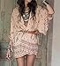 Toraway Cardigan, Women Boho Printed Chiffon Loose Kimono Cardigan Tops Blouse (X-Large) Pink