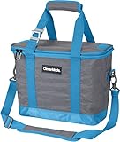 CleverMade SnapBasket 30 Can Soft-Sided Collapsible Cooler: 20 Liter Insulated Tote Bag with Shoulder Strap