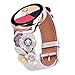 V-MORO Strap Compatible with Galaxy Watch Active2 40mm 44mm Bands Rose Gold Women 20mm Fashion Flower Genuine Leather Band Replacement for Samsung Galaxy Watch Active 2 40mm 44mm/Galaxy Watch 42mm