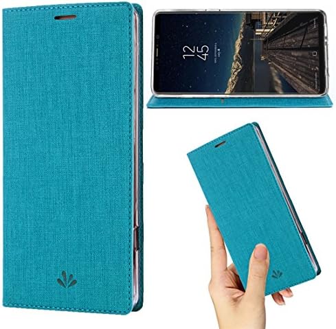 Samsung Galaxy Note 8 Case,PU Leather Wallet Slim Thin Case Flip Folio [Kickstand Feature] with ID&amp;Credit Card Holder TPU Bumper Full Cover Case for Galaxy Note 8 (Blue)