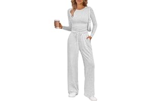 LILLUSORY 2 Piece Lounge Sets for Women Fall Outfits 2025 Two Piece Travel Sweatsuits Business Casual Fashion Clothes