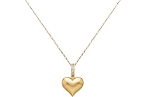 PURNEBU Urn Necklaces for Ashes, Heart Pendant with CZ Stones – 14K Solid Gold Heart Necklace Cremation Jewelry for Ashes – H