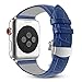 Fintie Leather Band Compatible with Watch 44mm 42mm, Replacement Wrist Bands with Adjustable Butterfly Buckle Compatible with Watch Series 5 Series 4 Series 3 Series 2 Series 1 - Blue