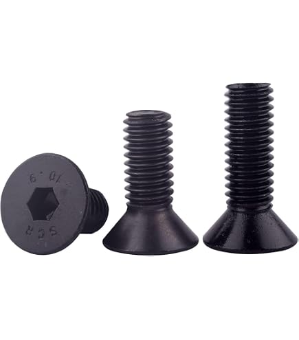 M6-1 X 14mm Flat Head Socket Cap Screws – 25-Pack Carbon Steel Black Oxide Countersunk Bolts