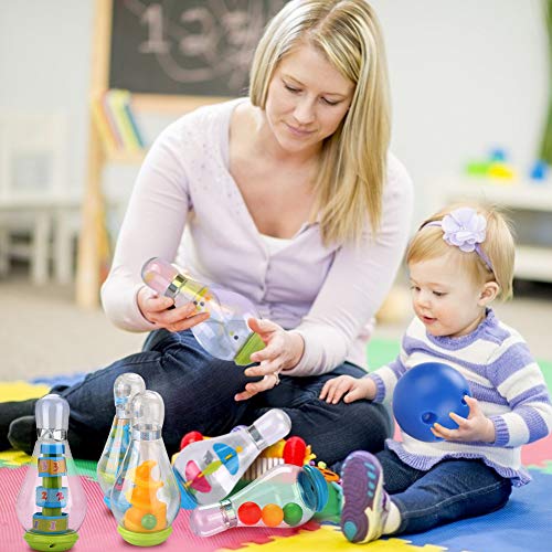Bowling Set for Kids, Bowling Games with 6 Pins and 1 Ball Bowling Sports Early Development Toy Gifts for Toddlers Children Boys Girls Indoor Outdoor Lawn