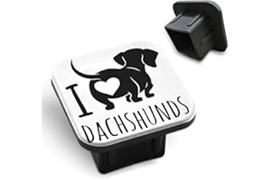 Tnomchey Dachshund Dog Trailer Hitch Cover I Love Dachshunds Words Cute Pet Love Heart Animal Tow Hitch Covers Tube Plug Insert Car Exterior Accessories Receiver Tube Hitch Plug