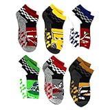 Disney Cars Boys 6 pk Socks (6-8 (shoe size: 10.5-4), Finish Line Grey Quarter)