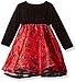 Blueberi Boulevard Baby Girls' Long Sleeve Flocked and Glitter Emb Overlay Dress