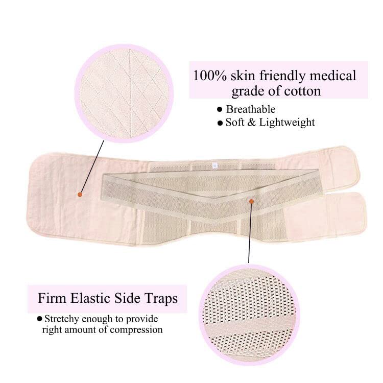 Postpartum Belly Wrap Abdominal Binder C section Recovery Belt Belly