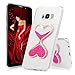 for Samsung Galaxy S8 Plus Case, Creative Love Heart Glow in The Dark Dynamic Heart Quicksand Liquid Clock Hourglass Transparent Liquid Soft Glitter TPU Case for Samsung Galaxy S8 Plus, Hot Pink