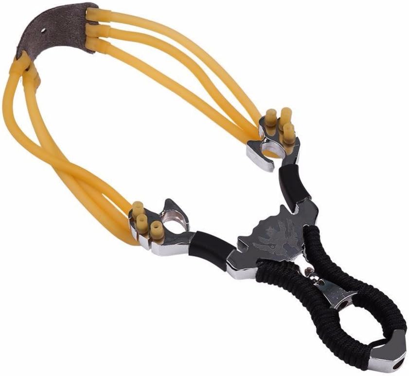 Slingshots for Adults Outdoor Powerful Folding 3-Strip Catapult Slingshot Alloy Sling Hunting Nostalgic Childhood Toys Slingshots for Hunting Small Game